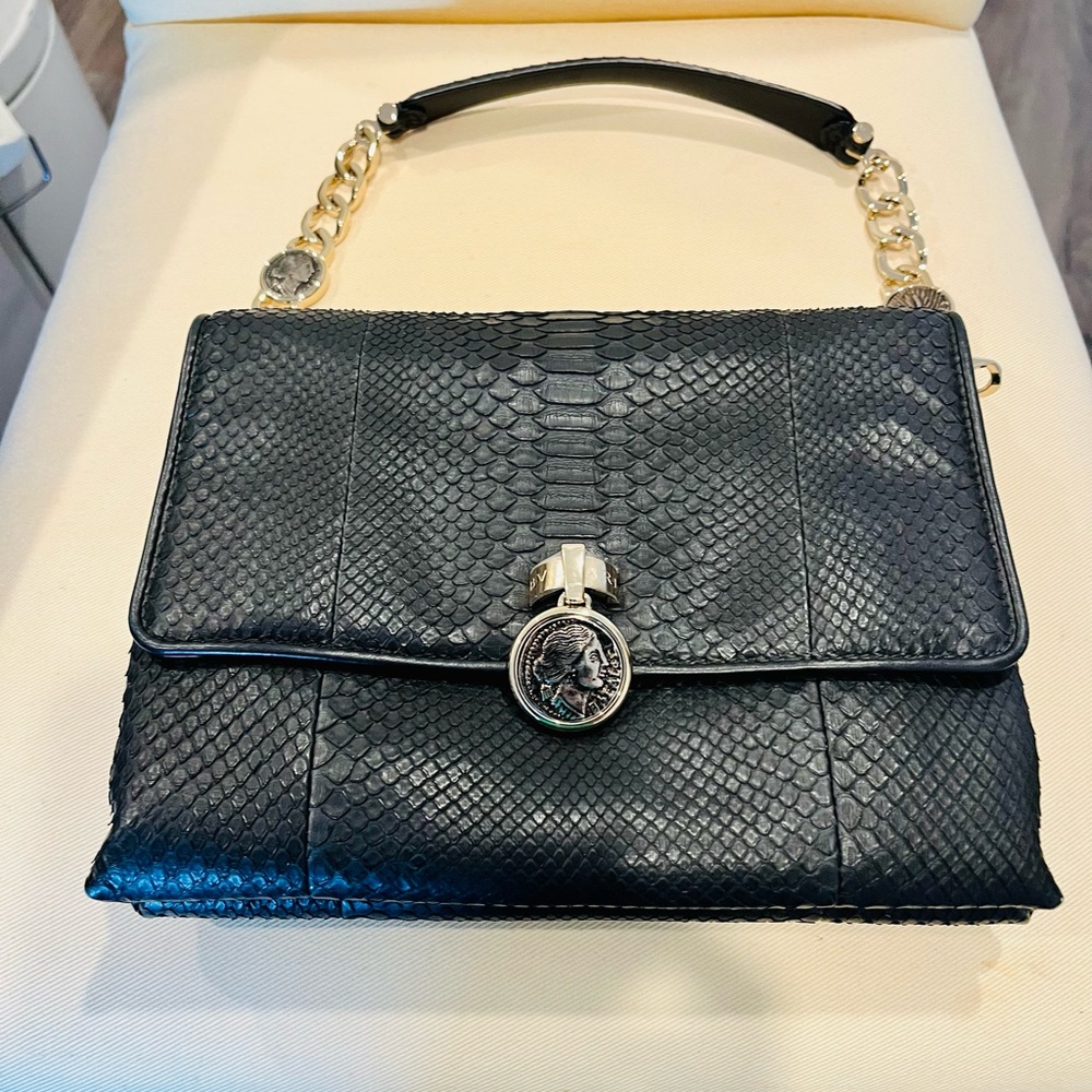 Bvlgari Black python hobo/shoulder bag